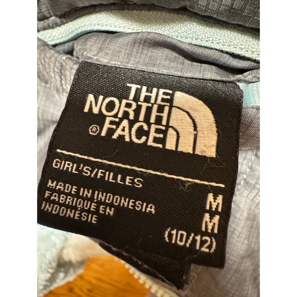 The North Face Girls Reversible Mossbud Swirl Jacket Grey Blue Size M 10/12 - Picture 7 of 15